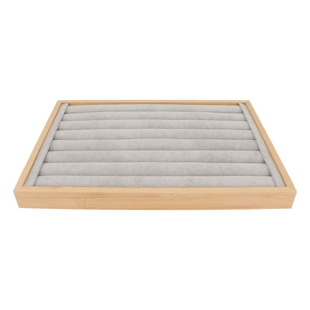 Bandeja De Anillos, Inserción De Cajón Para Pendientes, Elegante, 7 Filas, Ligera, A Prueba De Arañazos, Protectora Para El Hogar Para Ferias Comerciales ANGGREK Gris