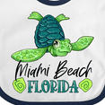 thumbnail image 4 of Inktastic Miami Beach, Florida Happy Sea Turtle Boys or Girls Baby Bib, 4 of 4