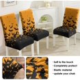 thumbnail image 5 of Halloween Bats Chair Covers for Dining Room Set of 4, Orange Stretch Dining Chair Cover 4 Pieces, Washable Kitchen Parsons Chair Slipcovers 4 Pack, Removable Seat Protector for Home and Party, 5 of 5