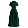 thumbnail image 6 of Karymi Solid Shirt Maxi Dress, Button Down Collared Short Sleeve A-Line Long Dress with Pockets, Casual Flowy Summer Dress Maxi Dress, 6 of 6