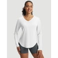thumbnail image 2 of baleaf Women's Long Sleeve Sun Shirts UPF50+ UV Protection Rash Guard Lightweight Quick Dry V Neck Workout Hiking Tops White M, 2 of 7