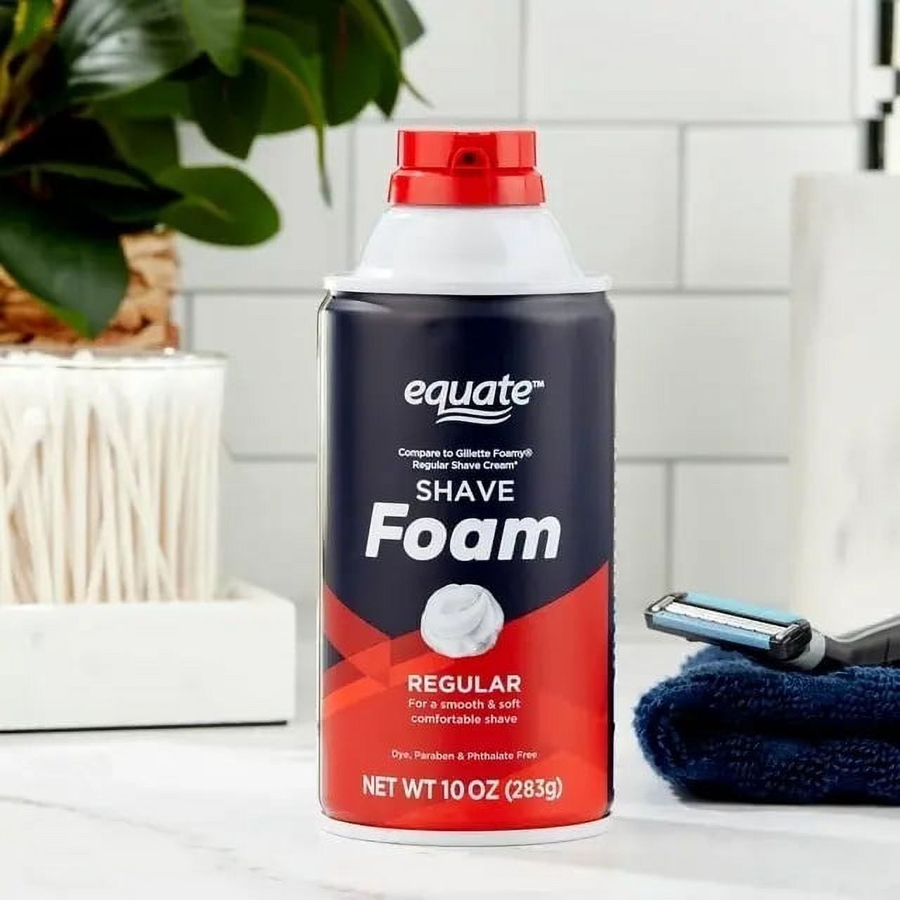 (6 pack) Equate Men's Shave Foam, Regular, 10 oz, Compare to Gillette® Foamy® Regular Shave Cream