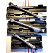 Set of 3 Pro Reversible Click Type Torque Wrench Sizes 1/4, 3/8, 1/2