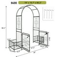 thumbnail image 2 of Garden Arch Trellis, Outdoor Trellis with Gate and Planter Box, Metal Arch for Climbing Plants, Black Arbors and Trellises, 78"W X 19.7"D X 86.2"H, 2 of 8
