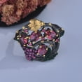 thumbnail image 4 of Women's Bee Ring European Gothic Copper Metal Ruby Gemstone Black Gunmetal Plated Animal Jewelry Diamond Accent, 4 of 6