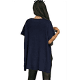 thumbnail image 3 of Women'S Loose Dropped Shoulder Short Sleeve Pullover Sweater Navy XL, 3 of 7