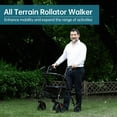 thumbnail image 3 of ELENKER Rollator Walker with 10" All-Terrain Wheels, Adjustable Padded Seat for Seniors Black, 3 of 7