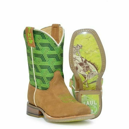 

Kid s Tin Haul Geo 3D Boots Bronc Sole Handcrafted Brown