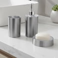 thumbnail image 5 of Evideco French home goods Noumea ABS plastic with a brushed aluminum finish Elegant Mission 12 oz Soap & Lotion Dispensers, 5 of 7