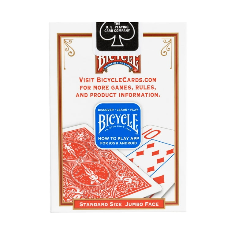 Bicycle Jumbo Index Playing Cards for Poker Canasta 1 Deck Color May Vary Walmart
