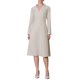 thumbnail image 1 of Vestido midi plisado de manga larga con solapa de pico para mujer Inspire Chic 2XL beige, 1 of 5