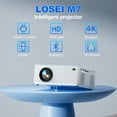 thumbnail image 7 of Losei 5G/2.4G WiFi Bluetooth Projector, 16000Lux 4K Support Movie Projector with HiFi Speaker 4P Keystone Correction 300"Display Compatible with TV Stick,Phone,HDMI/USB/TF/AV/AUX, 7 of 7