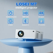 WiFi 6 & Bluetooth 5.2 Smart Projector, 16000Lux 4K Support, Built-in Android OS, Wireless Screen Mirroring, Compatible with TV Stick/Phone/HDMI/USB/TF