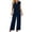 Navy, variant on Womens Jumpsuit Sleeveless Casual Summer Side Split Overalls Jumpers Spaghetti Strap Lightweight Baggy Long Pants Rompers with Pockets