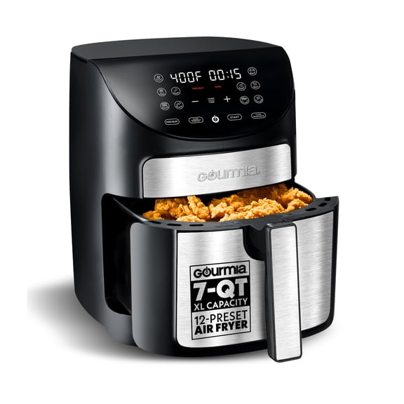 Gourmia 7 Quart Digital Air Fryer, Black - Preheat and Turn Reminder