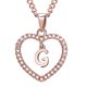 thumbnail image 4 of Qarigey Collar con colgante de corazón de cristal de oro rosa de 26 letras, cadena para clavícula, regalo para pareja Ropa, zapatos y accesorios Miscelánea GRAMO, 4 of 5