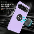 thumbnail image 7 of Allytech Hybrid Case for Google Pixel 9 Pro XL with 360° Rotatable Ring Kickstand, Soft TPU + Rugged PC, Screen Lens Protection Shockproof Anti-Fall Magnetic Car Mount Back Case - Purple, 7 of 7