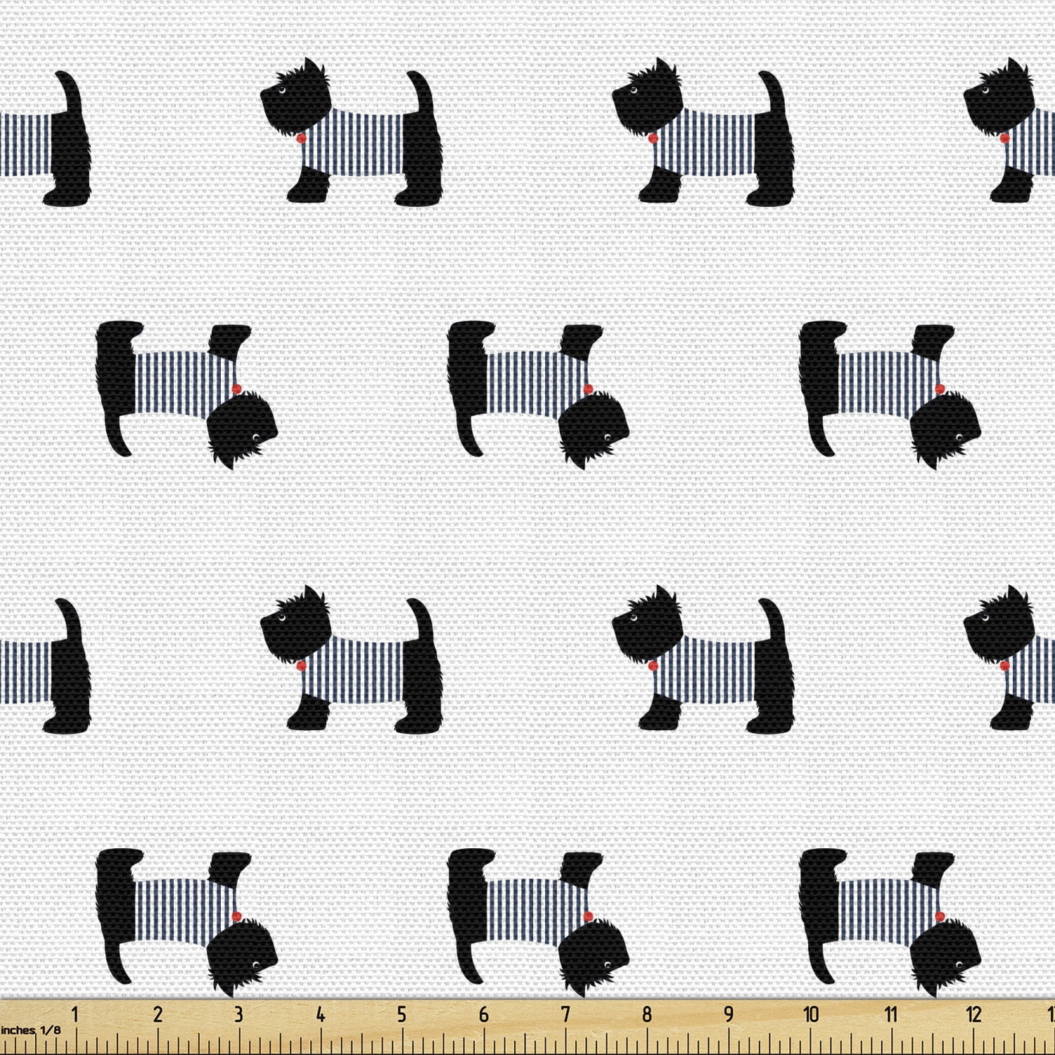 Scottie Dog Fabric by the Yard French Style Dressed Breeds in Sailor