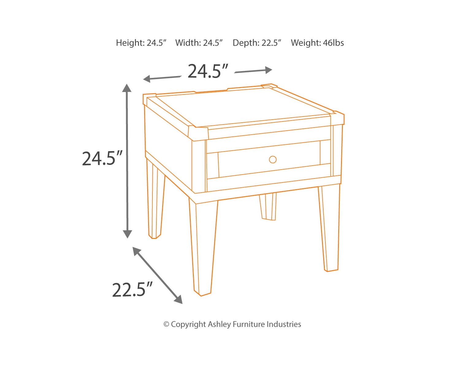 Signature Design by Ashley Contemporary Todoe End Table with USB Ports & Outlets Dark Gray