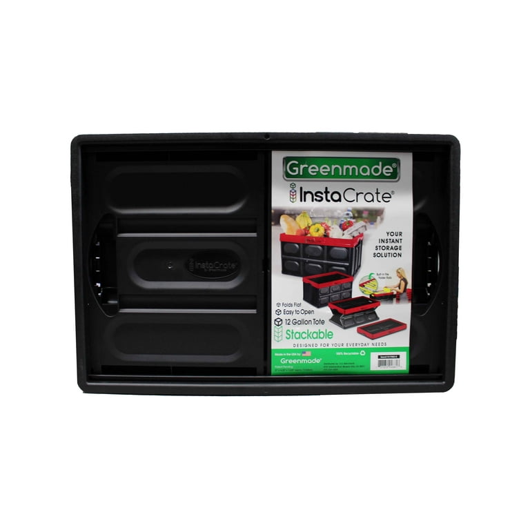 Greenmade Instacrate Black: Collapsible Storage Crate, Foldable