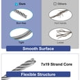 thumbnail image 3 of 3/16" (5mm) 10ft (3 m) 304 Stainless Steel Cable Wire Rope 7 x 19 Strands Aircraft Wire for Outdoors Decking, 3 of 5