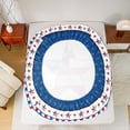 thumbnail image 5 of Manfei Colorful Stars Pattern Twin Sheet Sets,American Texas Stars Twin Fitted Sheet,White Red Blue Flat Sheet For Boys Kids,Luxury Bedroom Decor,3-Piece, 5 of 7