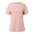 thumbnail image 3 of Women's Casual Fashion Solid Color Crew Neck Short Sleeve Pullover T Shirt For Casual Occasions, 3 of 8