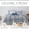 thumbnail image 2 of Southshore Fine LinensOversized 6-Piece Quilt Queen Bedding Set lightweight fabric soft with one quilt bedspread, two matching shams and three throw pillows Vilano Plaid Grey, Full / Queen, 2 of 8