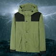 thumbnail image 3 of ManxiVoo Mens Winter Coats Thin Hardshell Windproof and Rainproof Overalls Overcoat for Men and Women Jackets for Men Army Green XL, 3 of 5