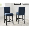 thumbnail image 2 of Blue Counter Height Stools | Style Your Dining Room | Cotton-Linen Blend Seats | Solid Hardwood Frame, 2 of 2