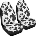 thumbnail image 3 of XYZCANDO Stretchy Car Front Seat Covers Truck Auto Sedan, Comfortable Waterproof Car Seat Covers 2 Pack Polyester Fabric Cow-Patterned, 3 of 10