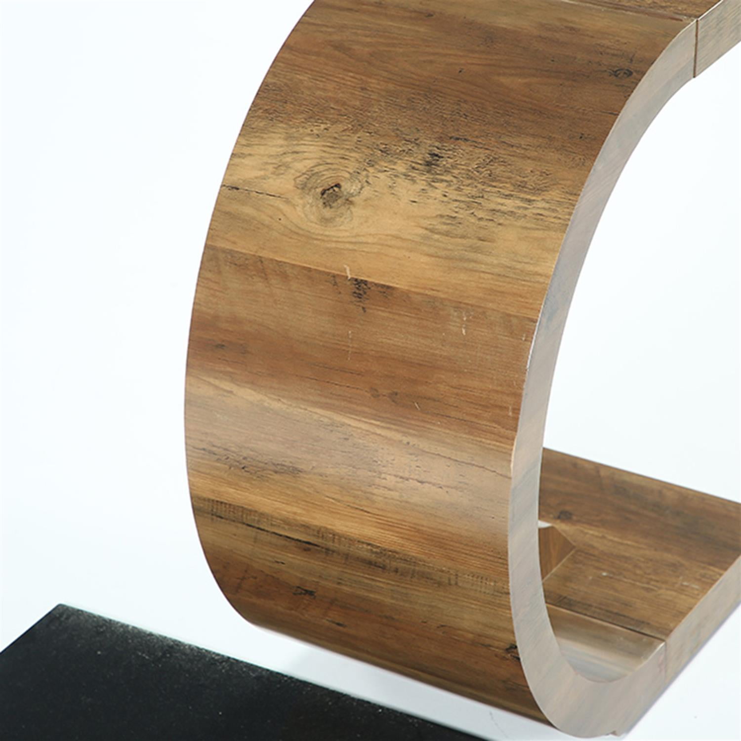 Demi Bonn 25" Coffee Table, C-Shaped Modern Accent Table Hallway Table for Home Living Room, Office, Brown