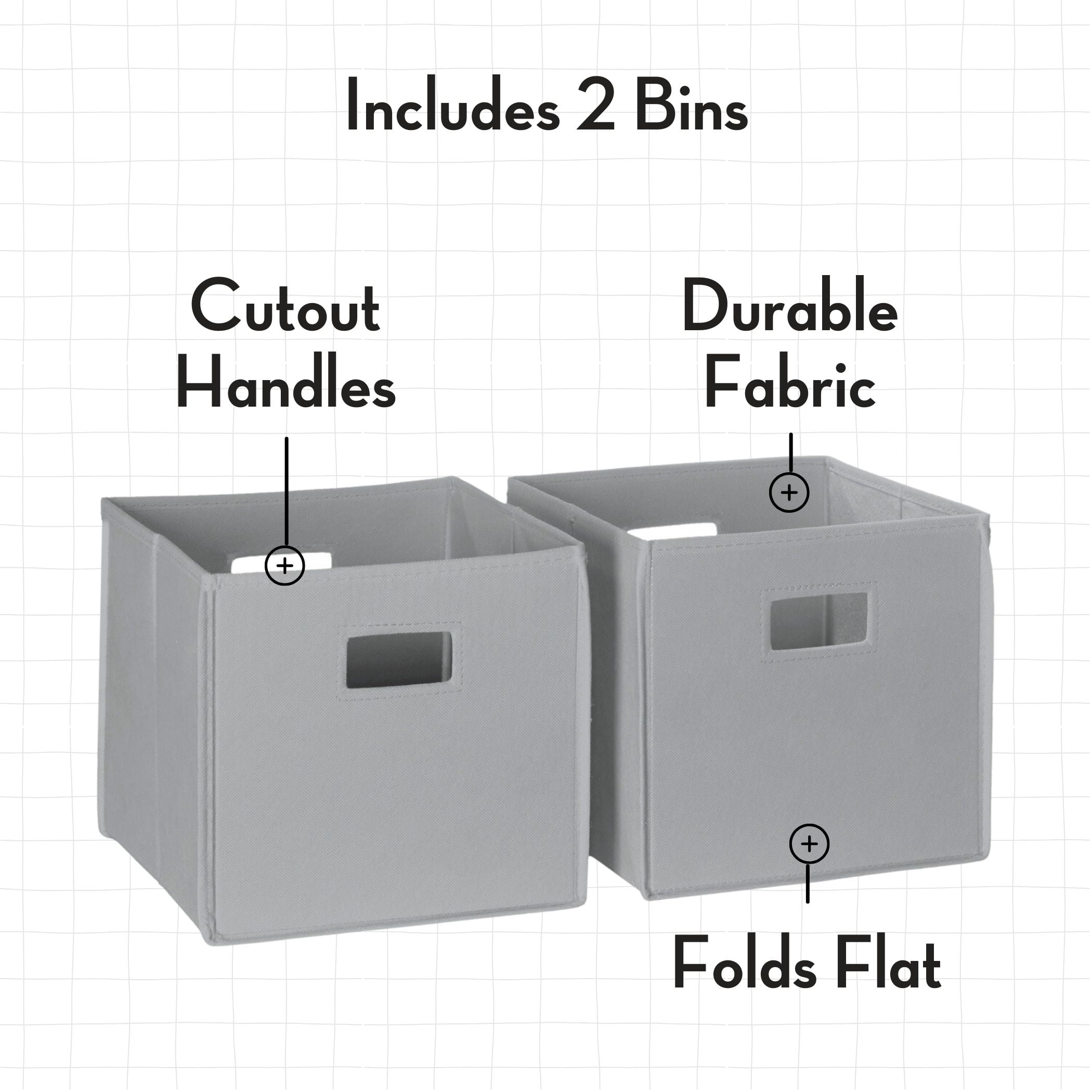 RiverRidge Kids 23in Playroom Bookshelf with Toy Organizer 2 Open Shelves and 2 Gray Bins