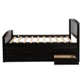 thumbnail image 7 of Royard Oaktree Twin Size Platform Bed with 6 Drawers Solid Wood Storage Bed Frame with Headboard and Footboard, No Box Spring Needed, Espresso, 7 of 7
