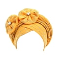 thumbnail image 2 of Turbante Africano Para Mujer, Turbante Musulmán, Bufanda Para La Cabeza, Gorro Para Niñas, Amarillo Sunnimix turbante africano, 2 of 7