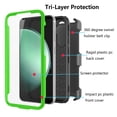 thumbnail image 2 of Tiflook Samsung Galaxy S23 FE 5G 2023 Case Holster, Shock Absorbing [Built-in Screen] [Kickstand Locking Belt] Carrying Secure Swivel Defender Full Body Cover Green, 2 of 5