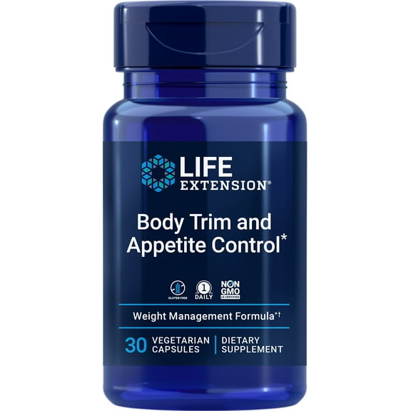 Life Extension Body Trim and Appetite Control, lemon verbena, hibiscus, healthy weight, promotes satiety, weight management, gluten free, non-GMO, 1-daily, vegetarian, 30 capsules