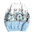 thumbnail image 4 of XIAONU Stylish Women Floral Graphic Sweatshirt Gradient Print Pullover Top Soft Casual Wear Sweatshirts Blue, 4 of 4
