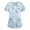 Light Blue, variant on SAATLERI Scrubs for Women Easter Bunny Printed Nurse Uniform Soft Stretchy Holiday Medical Womens Easter Scrub Tops with Pockets