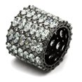 thumbnail image 1 of Bague en Laiton de Ruthénium avec CZ de Qualité AAA, Transparent - Taille 6, 1 of 1