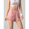 thumbnail image 6 of Women's Elastic Waist Casual Running Shorts with Pockets, Pink, Medium, 6 of 6
