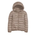 thumbnail image 5 of Winter Puffer Coats for Women Lightweight Puffy Jacket Packable Hooded Down Coat Khaki M, 5 of 5