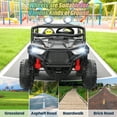 thumbnail image 5 of Funcid 24 Volt Ride on toys, 2-Seater Ride on Cars with Remote Control, 400W Electric Car for Kids, Ride on UTV w/ Bluetooth, MP4, Seat Belts, Volume Adjustment, Suspension, Black, 5 of 8