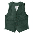 thumbnail image 3 of uikmnh Vests for Men's Corduroy Vest Classic British Retro Style Smart Casual Outerwear for Everyday Business and Daily Wear Size:S, 3 of 8