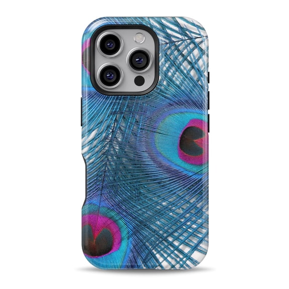 DesignSkinz Scratch-Resistant Hard Slim Case Compatible with iPhone 16 (Compatible with MagSafe) - Blue Peacock