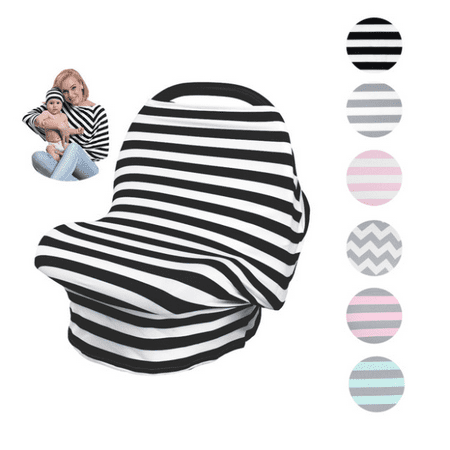 LNKOO Nursing Cover, Car Seat Canopy, Shopping Cart, High Chair, Stroller and Carseat Covers for Boys and Girls- Best Stretchy Infinity Scarf and Shawl- Multi Use Breastfeeding Cover (Best Nursing Chair 2019)