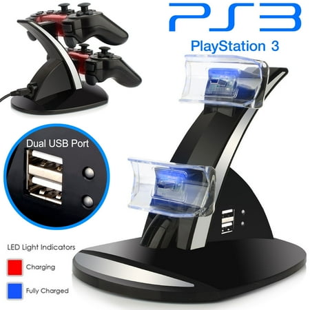 For Playstation 3 PS3 Dual Controller cha rger LED Charging Dock Station Stand