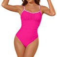 thumbnail image 4 of MSJUHEG Swim Suits for Women 2025,Womens Tankini Bathing Suits,Swimsuits for Women 2025,Cross Back,High Waisted Bikini Sets for Women,Tummy Control Bathing Suits,High Cut Hot Pink M, 4 of 6