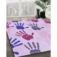 thumbnail image 2 of Ahgly Company Indoor Rectangle Patterned MediumOrchid Purple Area Rugs, 2' x 4', 2 of 6