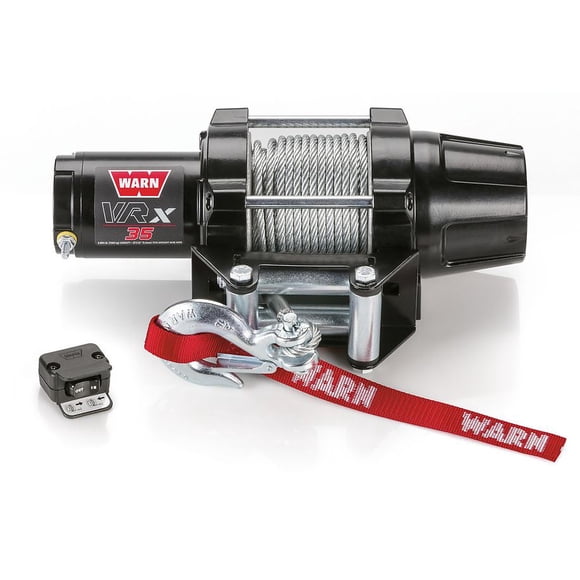 Warn Winch 101035 VRX; Vehicle Mounted; ATVs and Side By Sides; Waterproof; 12 Volt; 3500 Pound Line Pull Capacity; 50 Foot x 7/32 Inch Steel Rope; Roller Fairlead